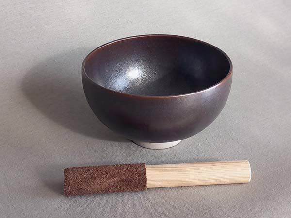ceramic singing bowl with mallet